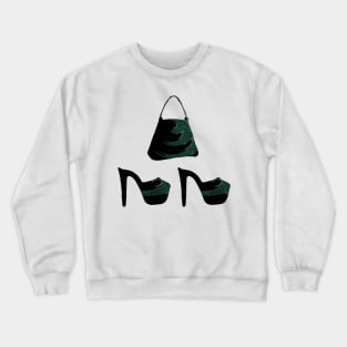 Miniature green swirl handbag and shoes Crewneck Sweatshirt